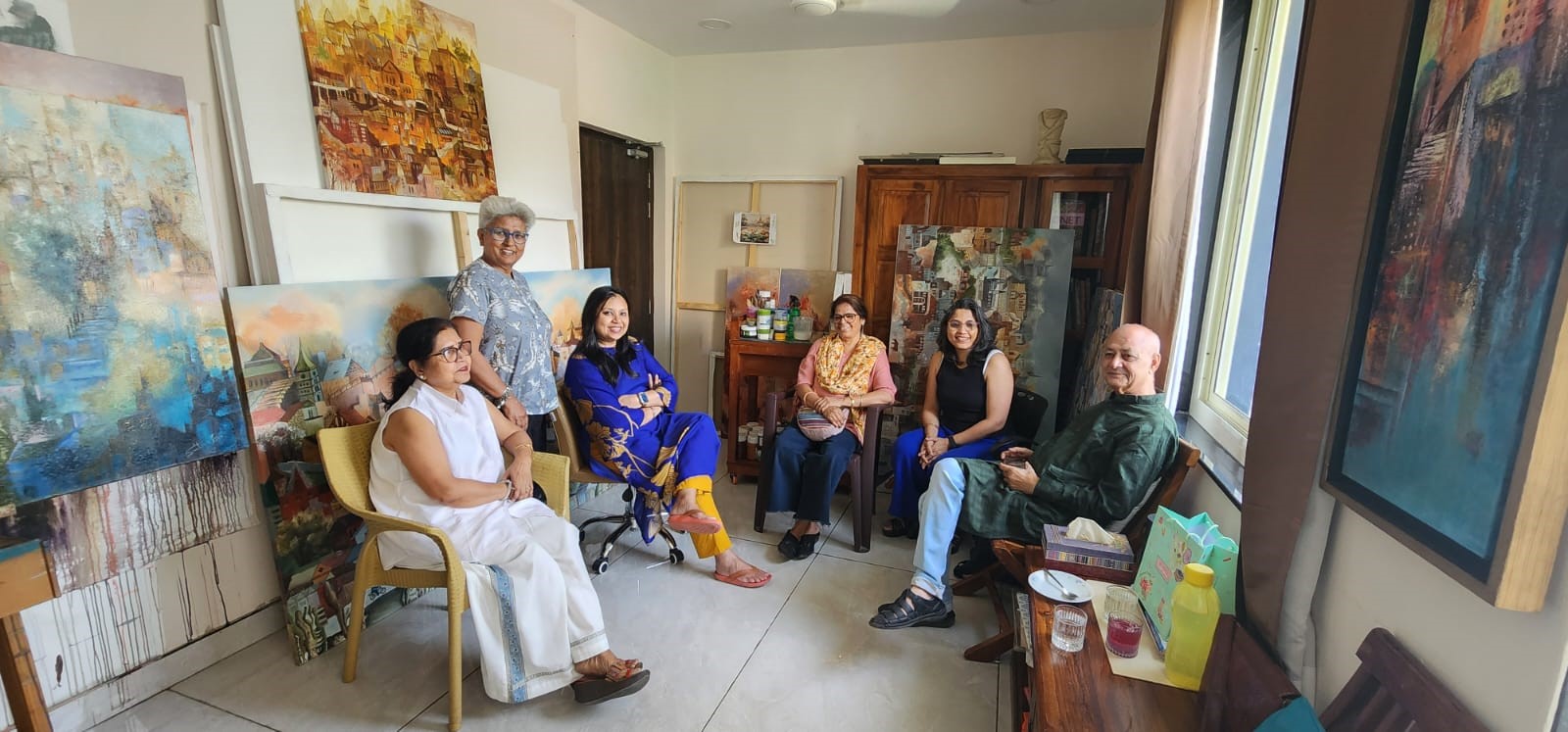 convertation with Smita Jain by Dr Ved Prakash Bhardwaj, artist Shikha Gupta, Ragini Sinha, Sanju Das and others.